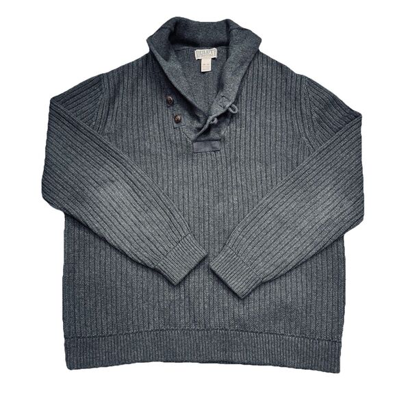 Duluth Trading Co Other - Duluth Trading Wool Blend Cable Brigadier Sweater Mens 2XL T Gray Shawl Collar